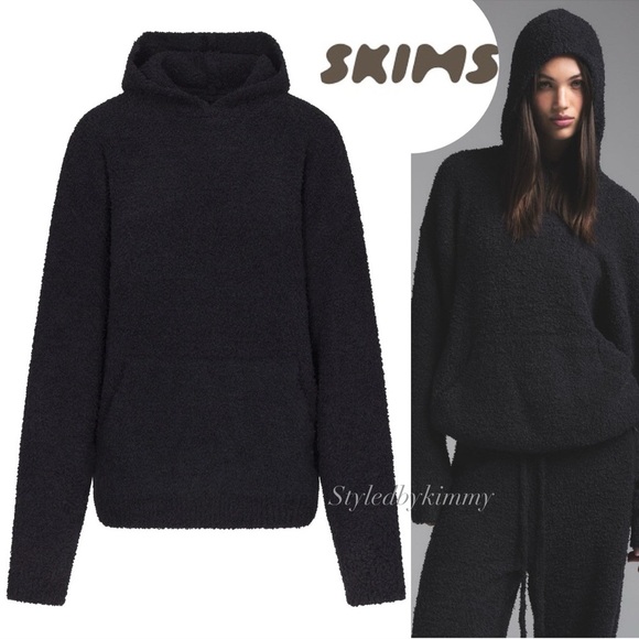 SKIMS Tops - SKIMS Cozy Knit Hoodie S/M Onyx NEW NWT